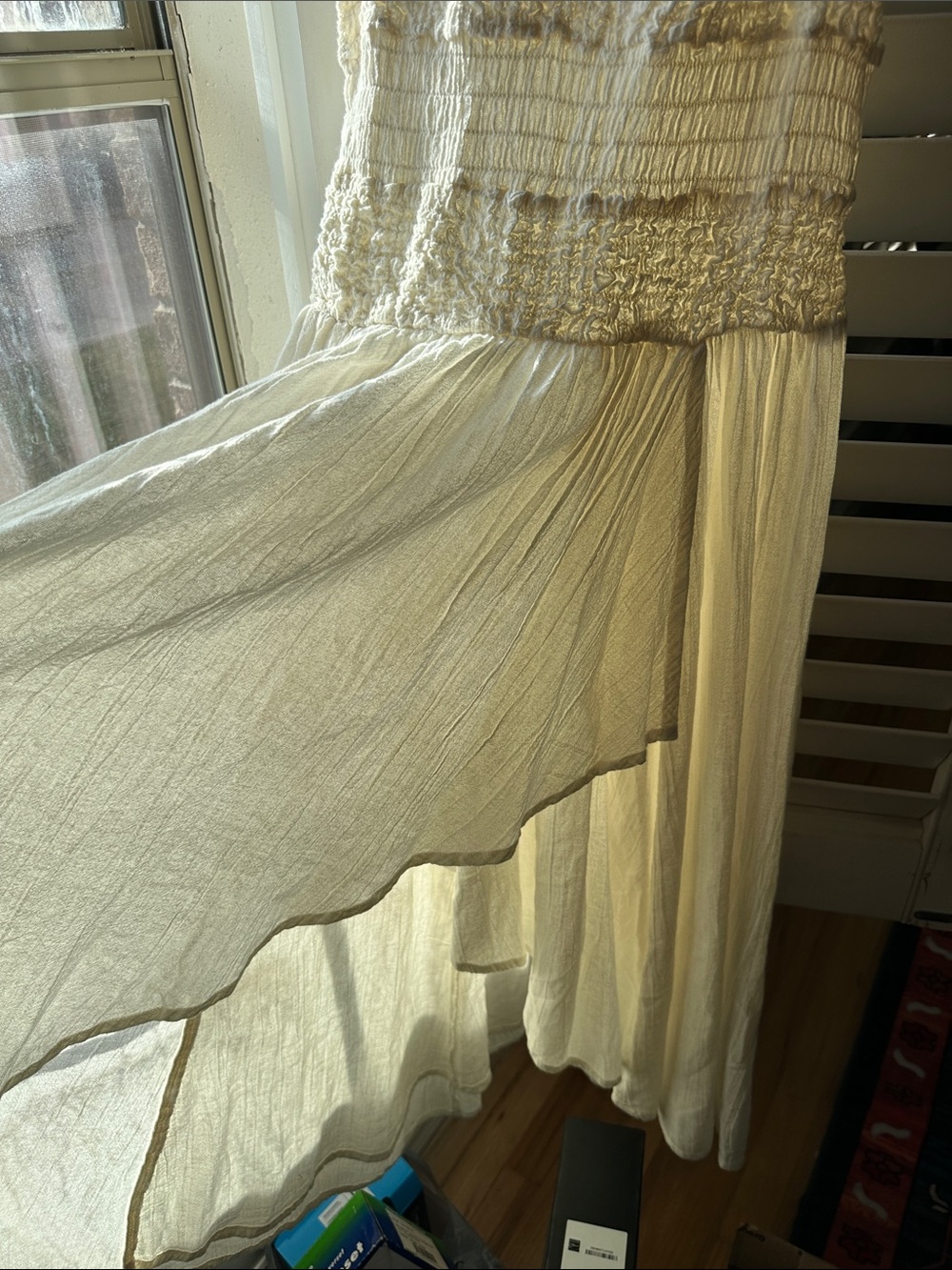 Free People Cream Smocked Spaghetti-Strap Maxi Dress - Picture 2 of 4
